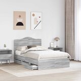  Krevetna konstrukcija s ladicama Siva Sonoma 120 x 190 cm | shoptok.hr