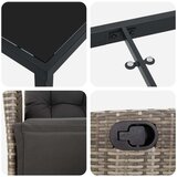  Set od 3 dijela namještaja za objedovanje u vrtu sive boje poli ratana | shoptok.hr