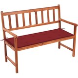  Vrtna klupa s jastukom 120 cm od masivnog bagremovog drva Crvena 120 x 50 x 4 cm | Shoptok.si