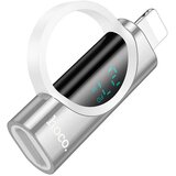hoco. Lightning (moški) na Type-C (ženski) adapter z zaslonom 2.4A 27W UA32B srebrn | Shoptok.si