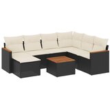  8-dijelni set vrtnih sofa od poliratana s jastucima crni | shoptok.hr