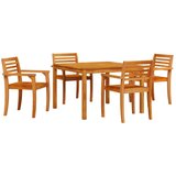 vidaXL Set 3 Rjava Trden akacijev les Miza za 4 osebe Trda | Shoptok.si