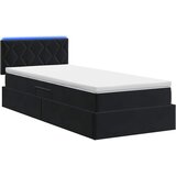  LED krevet za pohranu s madracem Crna 90 x 190 cm Baršun | shoptok.hr