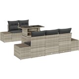  Set od 6 dijelova vrtnih sofa s jastučićima svijetlo sive boje poli ratana | shoptok.hr