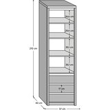 Kondela Regal s predalom 1D3S, hrast sonoma, NORTY TIP 5 | Shoptok.si