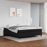  s oprugama i madracem crni 160 x 200 cm od umjetne kože | shoptok.hr