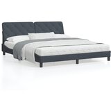 vidaXL Posteljni okvir z vzglavjem temno siv 180x200 cm žamet | Shoptok.si