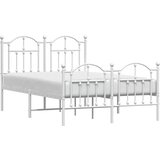  Metalni okvir kreveta uzglavlje i podnožje bijeli 120x200 cm | shoptok.hr