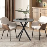  Okrugli kuhinjski stol 80 cm kompaktna ploča iverica metal siva | shoptok.hr