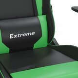  Gaming stol z oporo za noge črno in zeleno umetno usnje, (21152222) | Shoptok.si