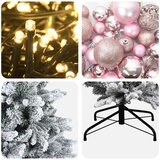  Umjetno božićno drvce s kuglicom 240 cm 300 LED lampica - Zelena i bijela 240 cm s LED-ima i ružičastim lopticama | shoptok.hr