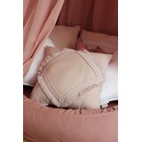 Dekorativna blazina Boho s čipko - Pudrasto rožnata | Shoptok.si