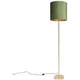 QAZQA Botanična talna svetilka medenina z zeleno senco 40 cm - Simplo | Shoptok.si