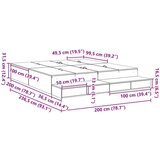  Krevet s prostorom za pohranu od starog drva 200x200 cm | shoptok.hr