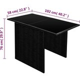 Poli Bistro garnitura z blazinami 3-delna poli ratan črna | Shoptok.si