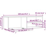 TV ormarić siva boja hrasta 120 x 34 x 37 cm konstruirano drvo | shoptok.hr