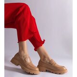 Gemre Dark beige women's loafers made of eco leather Violanda | Shoptok.si