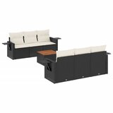  The Living Store Vrtna sedežna garnitura 7-delna z blazinami črn poli ratan - Vrtna Sedežna Garniture, (21460170) | Shoptok.si
