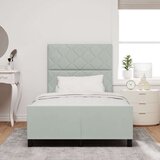 vidaXL Postelja Svetlo siva 120x200 cm Žamet | Shoptok.si