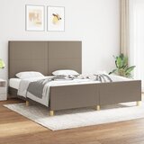 The Living Store Posteljni okvir z vzglavjem taupe 180x200 cm blago - Posteljni Okvir Z Vzglavjem, (21526907) | Shoptok.si