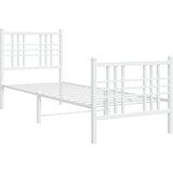  The Living Store Kovinski posteljni okvir z vzglavjem in vznožjem bel 80x200 cm - Posteljni Okvir, (21527155) | Shoptok.si