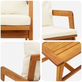  3-dijelni Bistro Set s Jastucima od Masivnog Drva Akacije | shoptok.hr