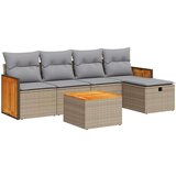  6-dijelni set vrtnih sofa s jastucima bež od poliratana | shoptok.hr