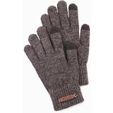 Ombre Men's elegant wool blend gloves - graphite melange Cene
