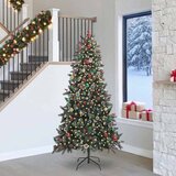 vidaXL Umestno božično drevo med 300 LED Zelena 129,5 x 129,5 x 240 cm | Shoptok.si