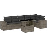 Maison Chic Seti vrtnega pohištva - Vrtna garnitura - Vrtni pohištvo set 7-delna z blazinami siv poli ratan, (21803428) | Shoptok.si