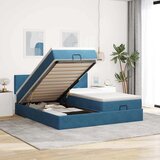 Maison Chic Otomanski Posteljni okvir - Dvoposteljna postelja - Zakonska postelja z vzmetnicami moder 180x200cm žamet-J848, (21774466) | Shoptok.si