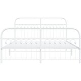 Metalni okvir kreveta uzglavlje i podnožje bijeli 150 x 200 cm | shoptok.hr
