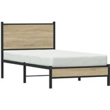Metalni okvir kreveta s uzglavljem boja hrasta sonome 75x190 cm | shoptok.hr
