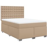 vidaXL Box spring postelja z vzmetnico kapučino 160x200cm umetno usnje, (21308539) | Shoptok.si