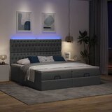 vidaXL Otomanski posteljni okvir z vzmetnicami siv 180x200 cm blago Cene