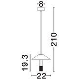 Nova Luce Mat crna LED viseća svjetiljka aluminijska sa sjenilom od akrilnog stakla ø 22 cm Anafi – | shoptok.hr