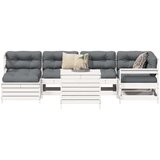  7-dijelni set vrtnih sofa bijeli od masivne borovine Cijene