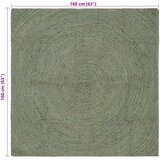  Tepisi za područja Maslinastozelena 160 x 160 cm Juta | Eponuda.com