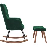  Stolica za ljuljanje s osloncem za noge tamnozelena baršunasta | shoptok.hr