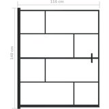 vidaXL Pregrada za tuš ESG 116 x 140 cm crna | shoptok.hr
