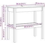  Konzolni stol 80x40x75 cm od masivne borovine | shoptok.hr