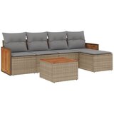 Maison Chic Seti vrtnega pohištva - Vrtna garnitura - Vrtni pohištvo set 6-delna z blazinami bež poli ratan, (21813556) | Shoptok.si