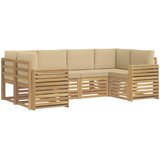  Set vanjskih sofa 6 pcs Bijela i bež 245 x 132,5 x 73 cm | shoptok.hr