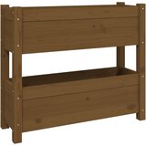 Maison Chic Visoka greda - Greda - Cvetlični Lonec medeno rjava 77x25x66 cm trdna borovina, (21789421) Cene
