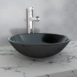 The Living Store Umivalnik iz Kaljenega Stekla 42 cm Črne Barve - Umivalnik, (21750144) Cene