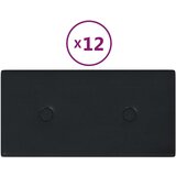 Zidne ploče od umjetne kože 12 kom crne 30 x 15 cm 0 54 m² | shoptok.hr