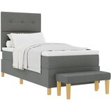 vidaXL Box Spring Krevet s Madracem & Klupom Tamno Siva 90x200 cm Tkanina Cijene