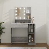 The Living Store Toaletna mizica z LED lučmi siva sonoma 86,5x35x136 cm - Toaletna Mizica, (21671096) Cene