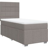 vidaXL Krevet s oprugama i madracem smeđesivi 90x190 cm od tkanine | shoptok.hr