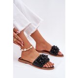 Boto Women's Flat Sandals With Decorative Beads Black Aricca | ePonuda.com